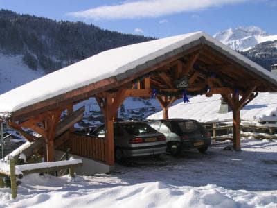 Covered private parking above the Roc Soleil chalet.